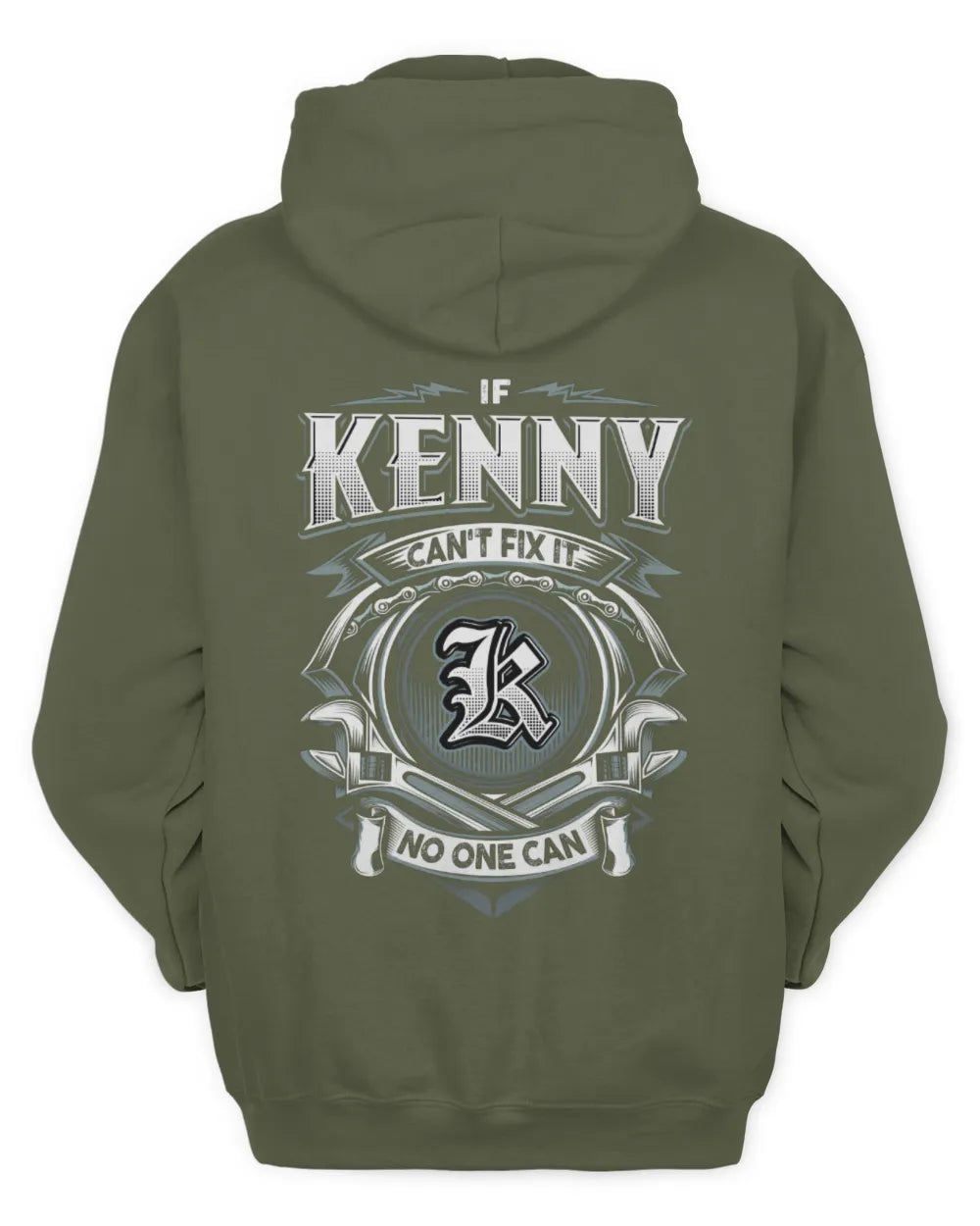 KENNY AP81-K4-626 - Personalized Ahmed Quote Apparel “If Ahmed Can't Fix It, No One Can” - Unisex Hoodie - Military Green