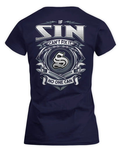 SIN AP81-K4-626 - Personalized Ahmed Quote Apparel “If Ahmed Can't Fix It, No One Can” - Women's Standard T-Shirt - Navy