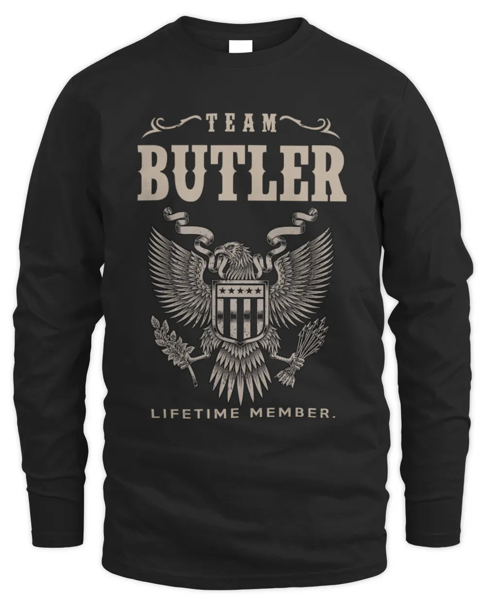 BUTLER TP06-K82 – Personalized Classic Style Apparel “Team NAME Lifetime Member” - Men's Long Sleeved T-Shirt - Black