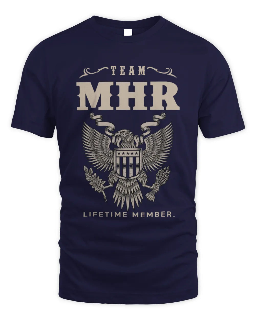 MHR TP06-K82 – Personalized Classic Style Apparel “Team NAME Lifetime Member” - Unisex Standard T-Shirt - Navy