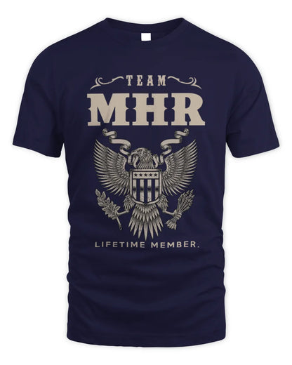 MHR TP06-K82 – Personalized Classic Style Apparel “Team NAME Lifetime Member” - Unisex Standard T-Shirt - Navy