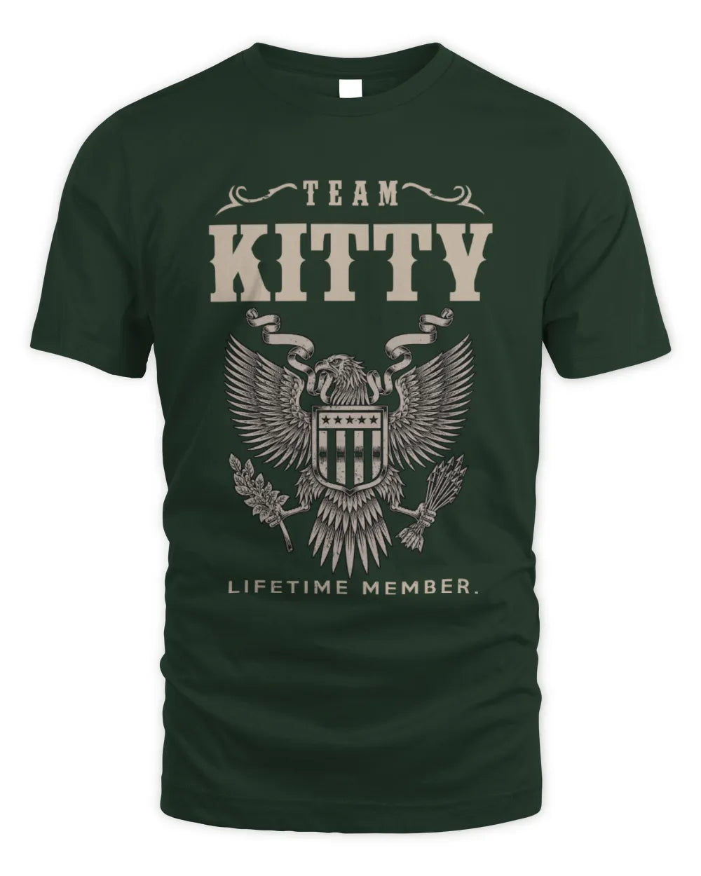 KITTY TP06-K82 – Personalized Classic Style Apparel “Team NAME Lifetime Member” - Unisex Standard T-Shirt - Forest Green