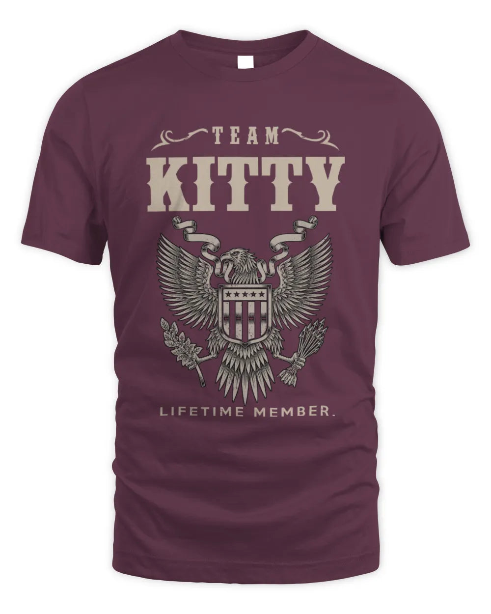 KITTY TP06-K82 – Personalized Classic Style Apparel “Team NAME Lifetime Member” - Unisex Standard T-Shirt - Maroon