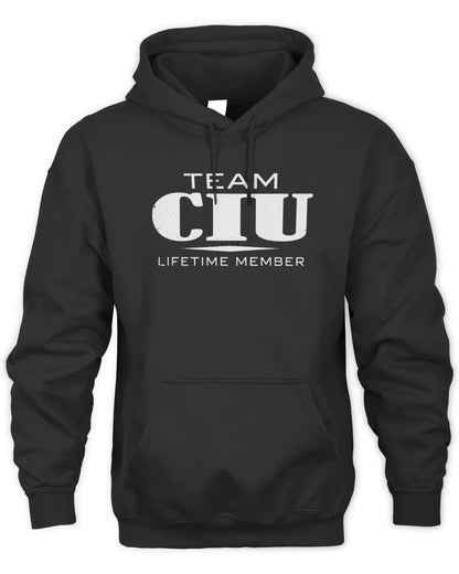 CIU BL62-K4-128 - Personalized “Team NAME Lifetime Member” - Unisex Hoodie - Black