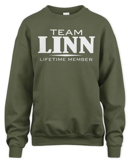 LINN BL62-K4-128 - Personalized “Team NAME Lifetime Member” - Unisex Sweatshirt - Military Green