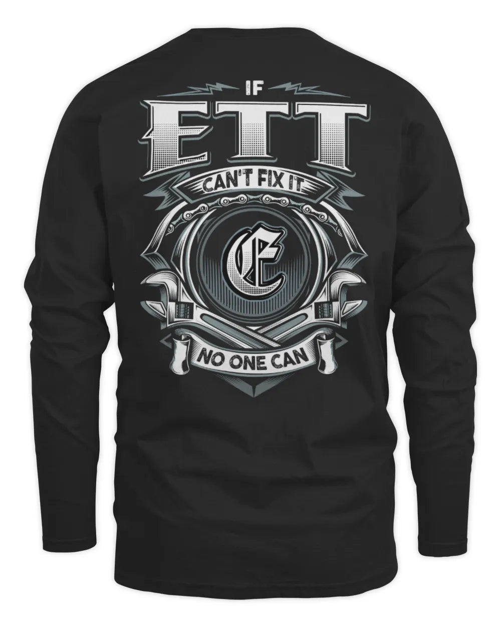 ETT AP81-K4-626 - Personalized Ahmed Quote Apparel “If Ahmed Can't Fix It, No One Can” - Men's Long Sleeved T-Shirt - Black