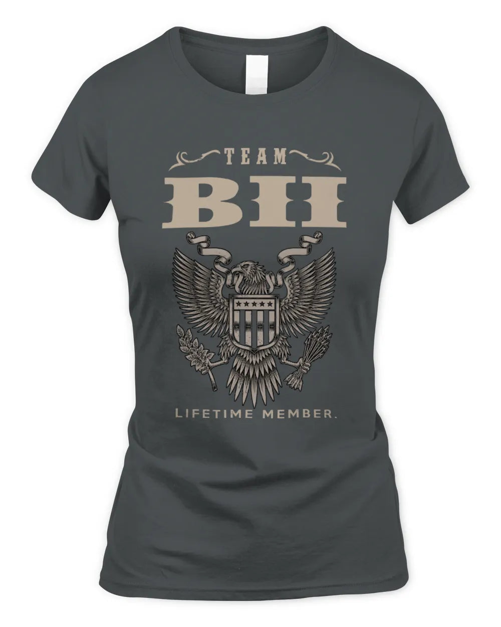 BII TP06-K82 – Personalized Classic Style Apparel “Team NAME Lifetime Member” - Women's Standard T-Shirt - Charcoal
