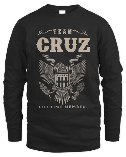 CRUZ TP06-K82 – Personalized Classic Style Apparel “Team NAME Lifetime Member” - Men's Long Sleeved T-Shirt - Black