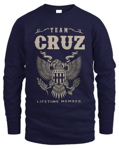 CRUZ TP06-K82 – Personalized Classic Style Apparel “Team NAME Lifetime Member” - Men's Long Sleeved T-Shirt - Navy