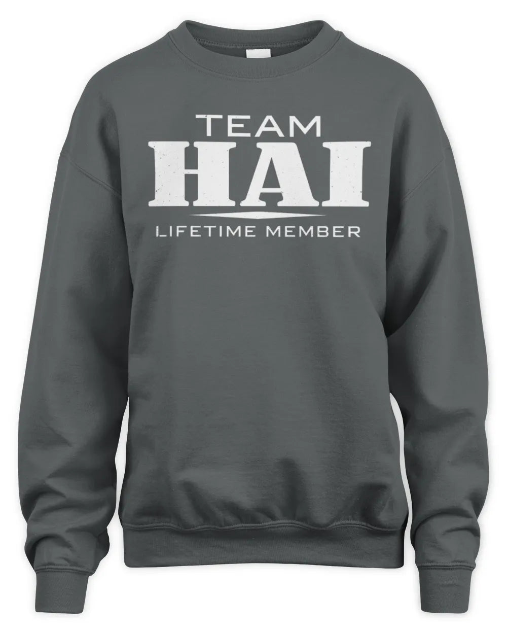 HAI BL62-K4-128 - Personalized “Team NAME Lifetime Member” - Unisex Sweatshirt - Charcoal