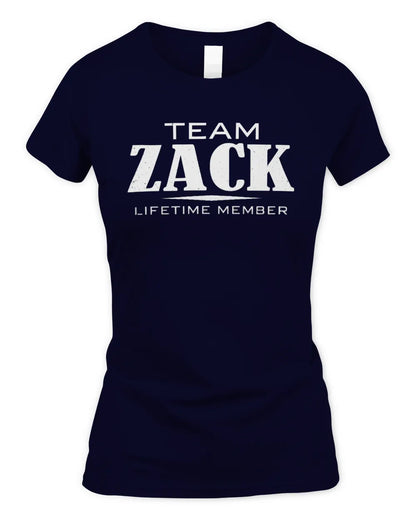 ZACK BL62-K4-128 - Personalized “Team NAME Lifetime Member” - Women's Standard T-Shirt - Navy