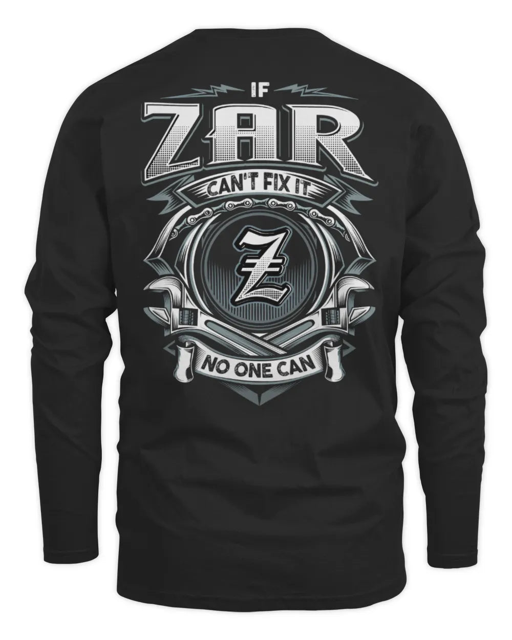 ZAR AP81-K4-626 - Personalized Ahmed Quote Apparel “If Ahmed Can't Fix It, No One Can” - Men's Long Sleeved T-Shirt - Black