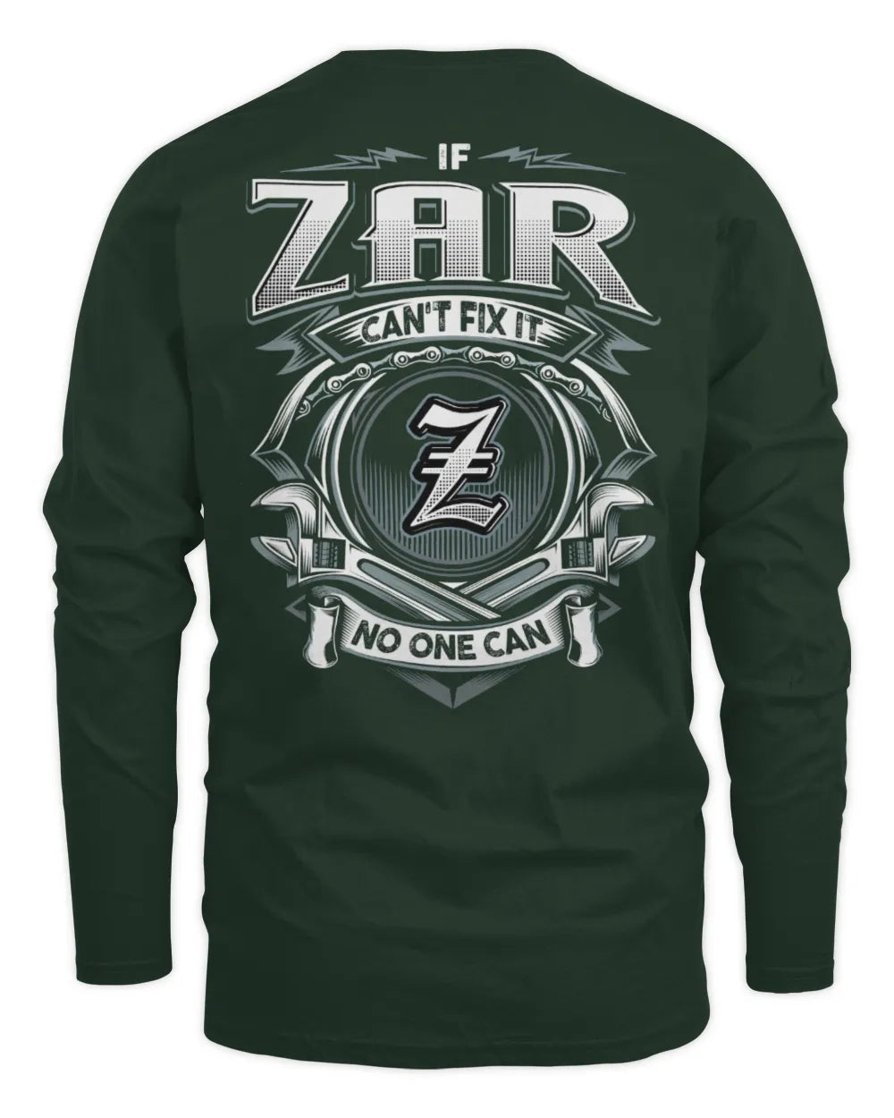 ZAR AP81-K4-626 - Personalized Ahmed Quote Apparel “If Ahmed Can't Fix It, No One Can” - Men's Long Sleeved T-Shirt - Forest Green