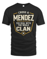 MENDEZ NT1-K008 Cross A/An NAME, You Deal With the Whole Clan | Personalized Vintage T-Shirt - Unisex Standard T-Shirt - Black