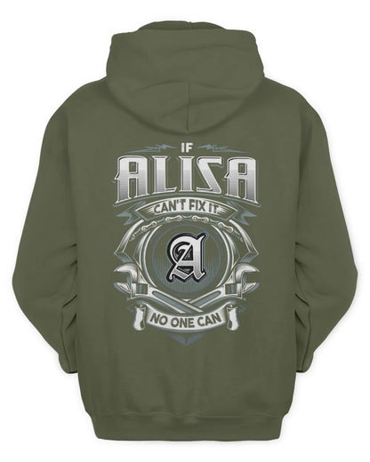 ALISA AP81-K4-626 - Personalized Ahmed Quote Apparel “If Ahmed Can't Fix It, No One Can” - Unisex Hoodie - Military Green