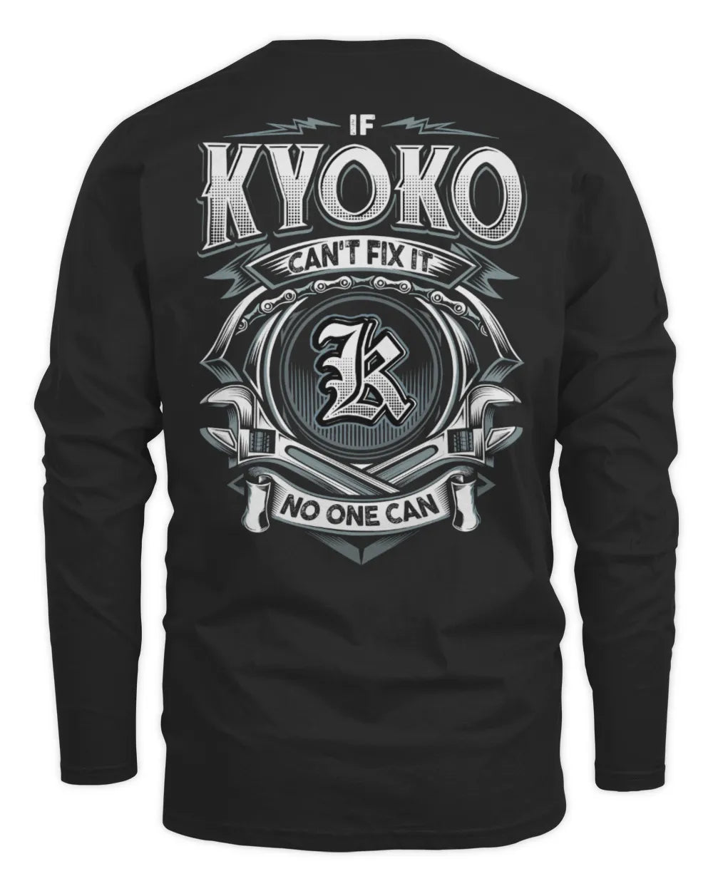 KYOKO AP81-K4-626 - Personalized Ahmed Quote Apparel “If Ahmed Can't Fix It, No One Can” - Men's Long Sleeved T-Shirt - Black