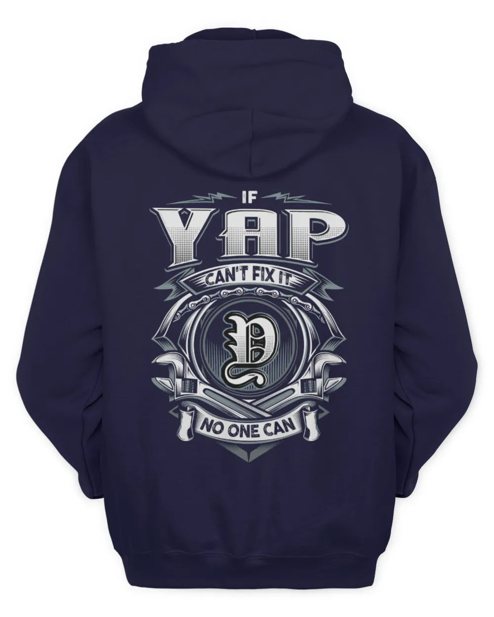 YAP AP81-K4-626 - Personalized Ahmed Quote Apparel “If Ahmed Can't Fix It, No One Can” - Unisex Hoodie - Navy