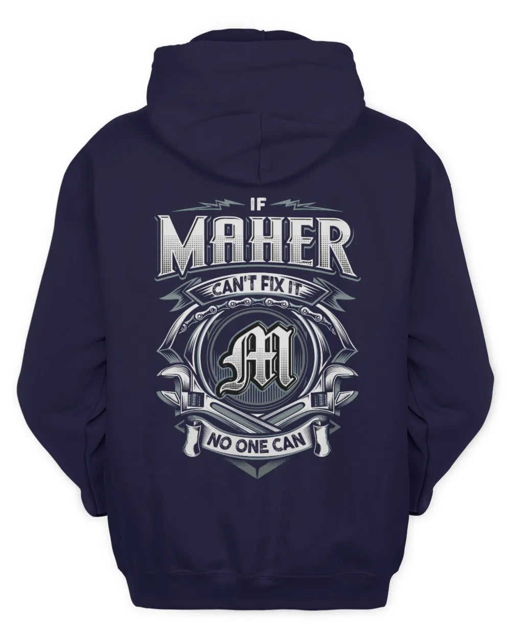 MAHER AP81-K4-626 - Personalized Ahmed Quote Apparel “If Ahmed Can't Fix It, No One Can” - Unisex Hoodie - Navy