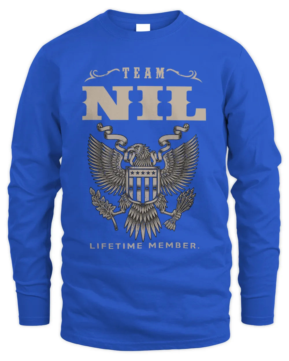 NIL TP06-K82 – Personalized Classic Style Apparel “Team NAME Lifetime Member” - Men's Long Sleeved T-Shirt - Royal
