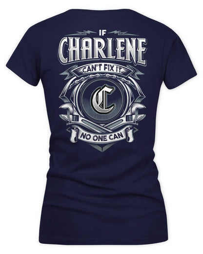 CHARLENE AP81-K4-626 - Personalized Ahmed Quote Apparel “If Ahmed Can't Fix It, No One Can” - Women's V-Neck T-Shirt - Navy