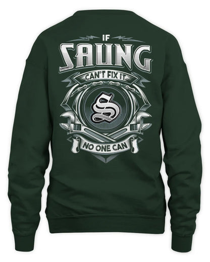 SAUNG AP81-K4-626 - Personalized Ahmed Quote Apparel “If Ahmed Can't Fix It, No One Can” - Unisex Sweatshirt - Forest Green