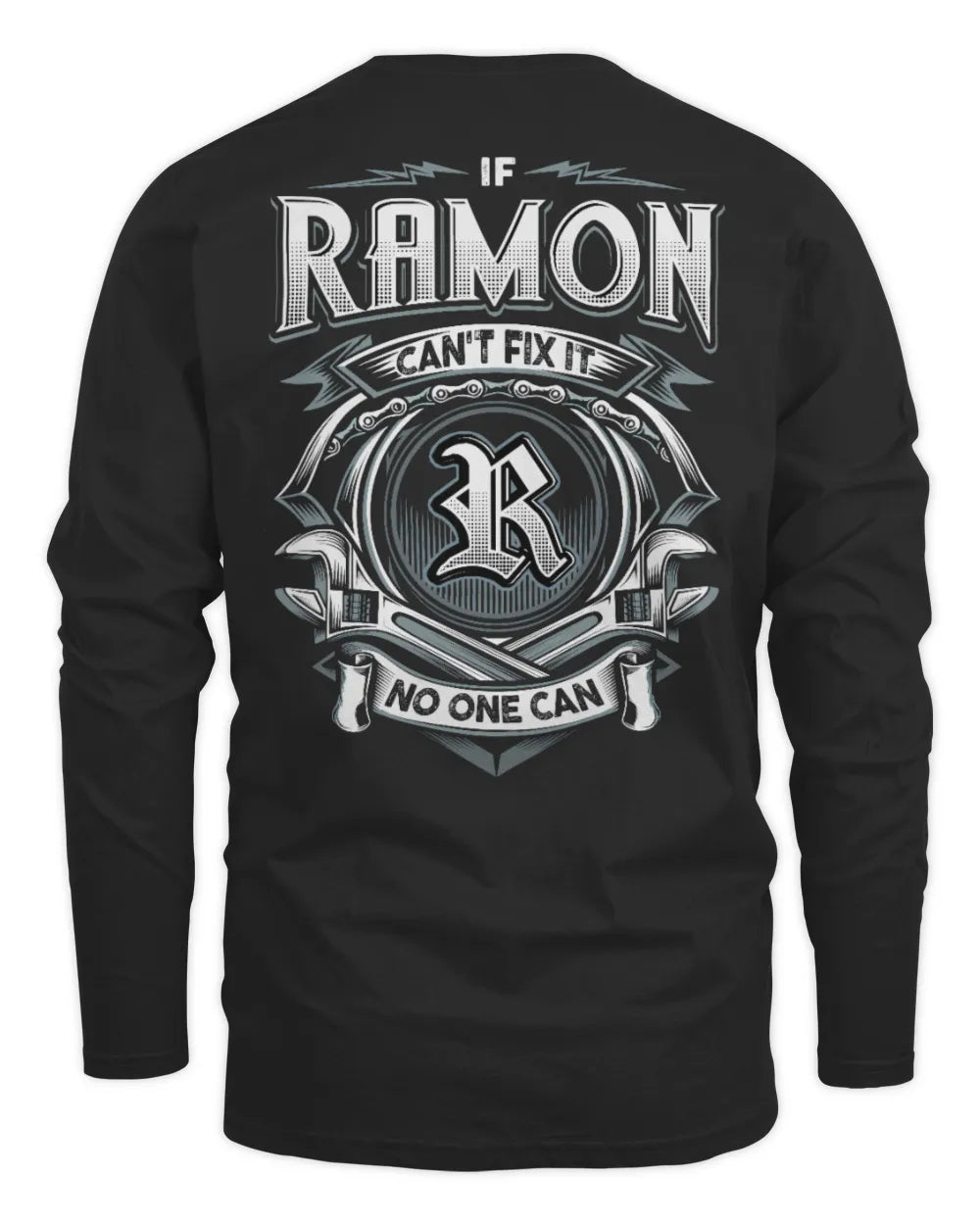 RAMON AP81-K4-626 - Personalized Ahmed Quote Apparel “If Ahmed Can't Fix It, No One Can” - Men's Long Sleeved T-Shirt - Black