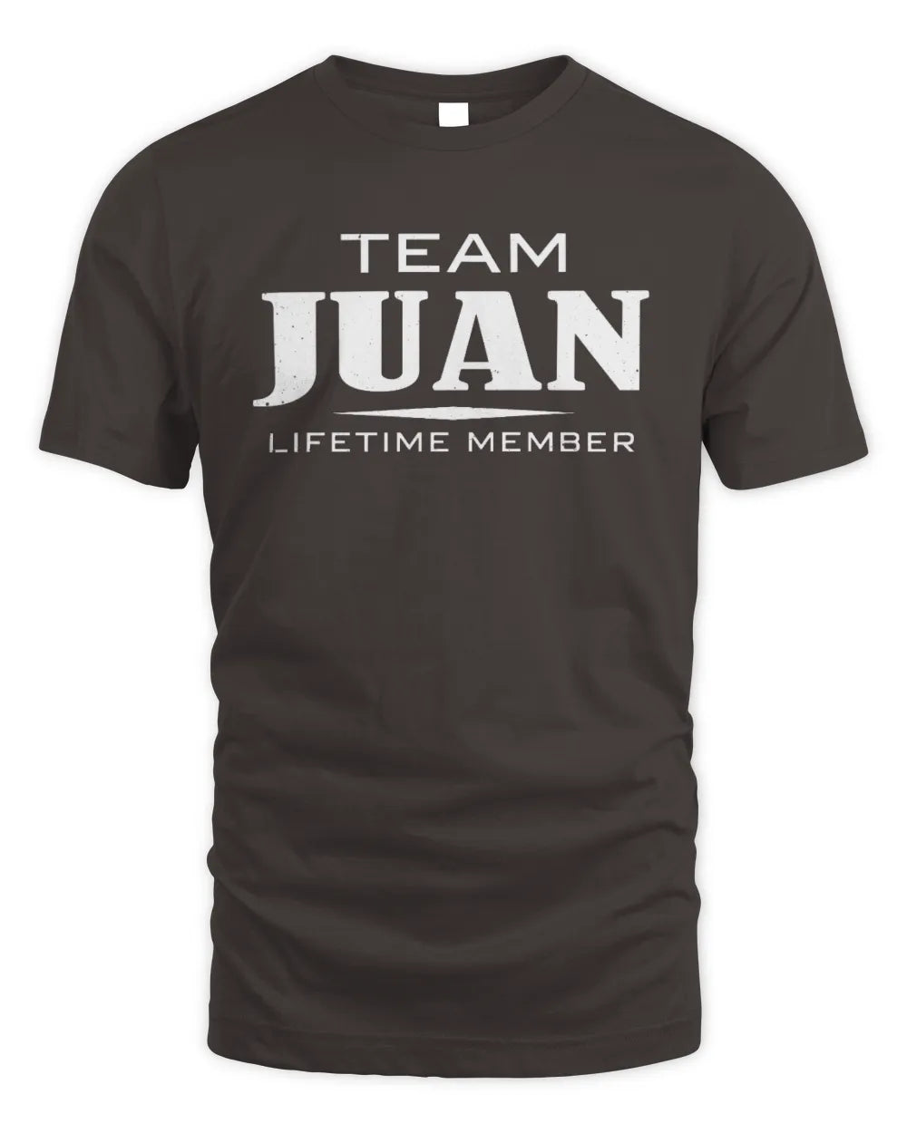 JUAN BL62-K4-128 - Personalized “Team NAME Lifetime Member” - Unisex Standard T-Shirt - Dark Chocolate