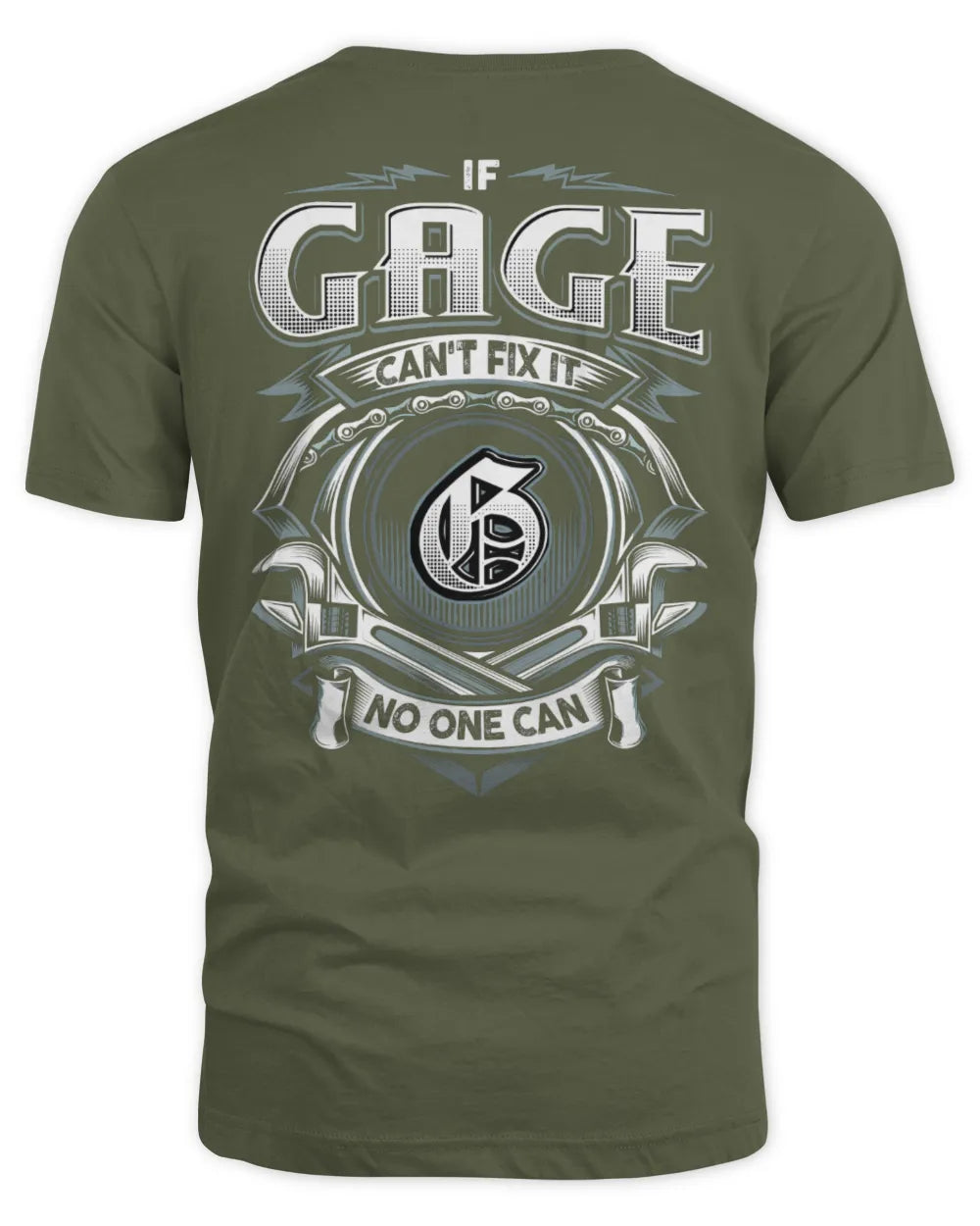 GAGE AP81-K4-626 - Personalized Ahmed Quote Apparel “If Ahmed Can't Fix It, No One Can” - Unisex Standard T-Shirt - Military Green