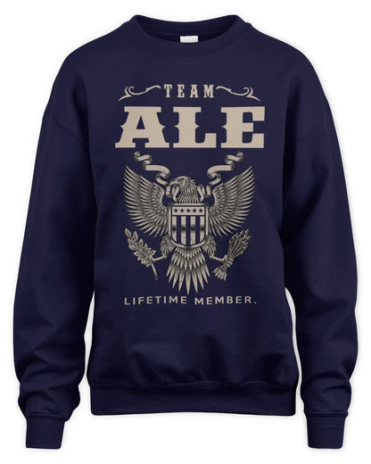 ALE TP06-K82 – Personalized Classic Style Apparel “Team NAME Lifetime Member” - Unisex Sweatshirt - Navy