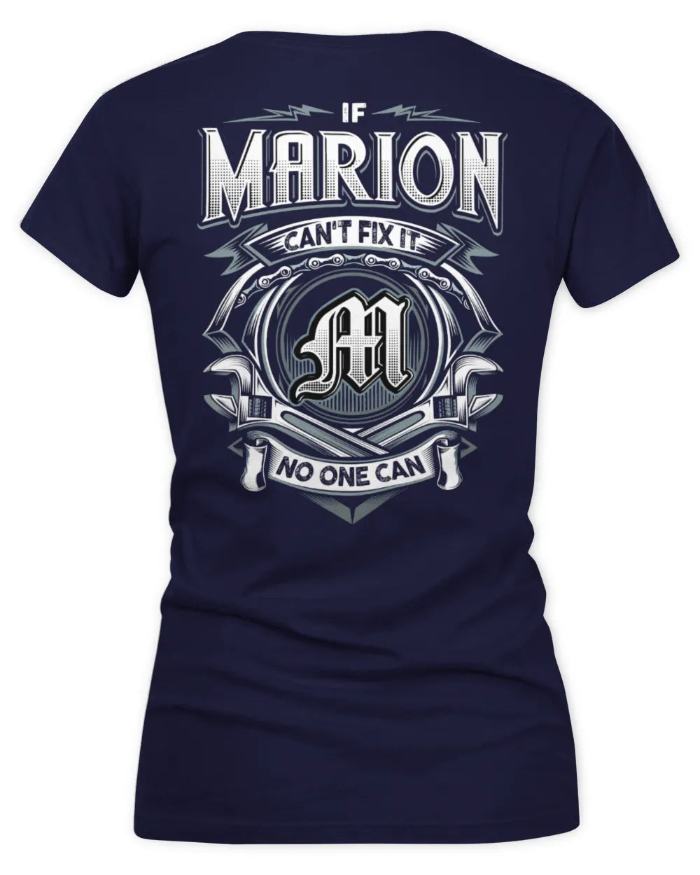 MARION AP81-K4-626 - Personalized Ahmed Quote Apparel “If Ahmed Can't Fix It, No One Can” - Women's V-Neck T-Shirt - Navy