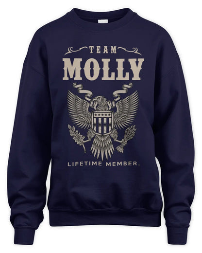 MOLLY TP06-K82 – Personalized Classic Style Apparel “Team NAME Lifetime Member” - Unisex Sweatshirt - Navy