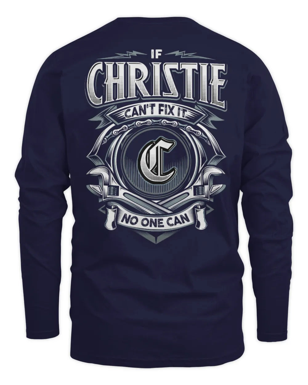 CHRISTIE AP81-K4-626 - Personalized Ahmed Quote Apparel “If Ahmed Can't Fix It, No One Can” - Men's Long Sleeved T-Shirt - Navy