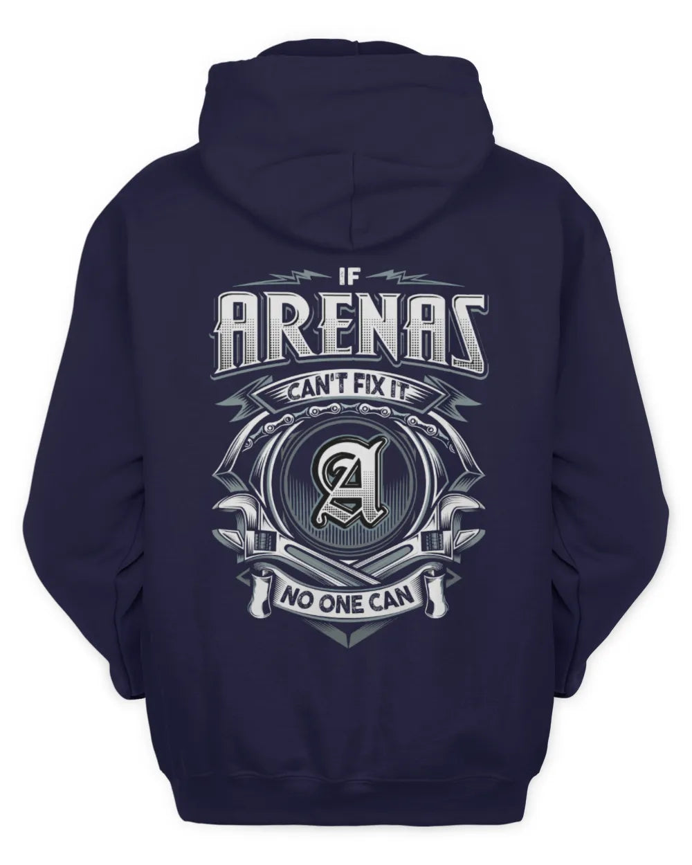 ARENAS AP81-K4-626 - Personalized Ahmed Quote Apparel “If Ahmed Can't Fix It, No One Can” - Unisex Hoodie - Navy