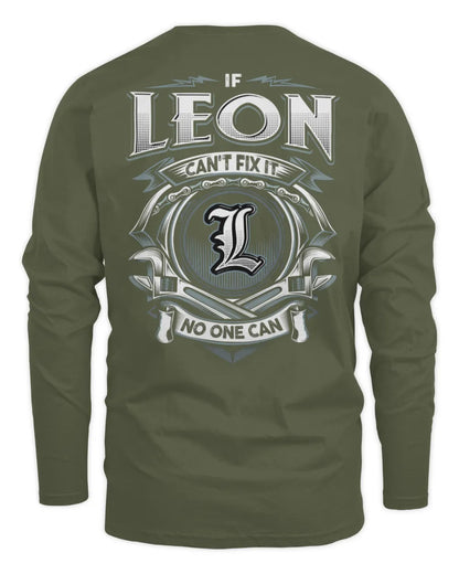 LEON AP81-K4-626 - Personalized Ahmed Quote Apparel “If Ahmed Can't Fix It, No One Can” - Men's Long Sleeved T-Shirt - Military Green