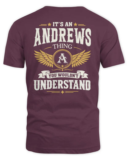 ANDREWS KT06-M008 It’s a [NAME] Thing – You Wouldn’t Understand | Personalized Vintage T-Shirt - Unisex Standard T-Shirt - Maroon
