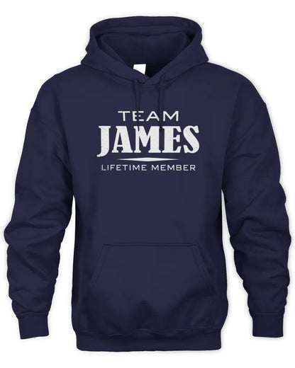 JAMES BL62-K4-128 - Personalized “Team NAME Lifetime Member” - Unisex Hoodie - Navy