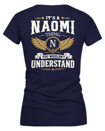 NAOMI KT06-M008 It’s a [NAME] Thing – You Wouldn’t Understand | Personalized Vintage T-Shirt - Women's V-Neck T-Shirt - Navy
