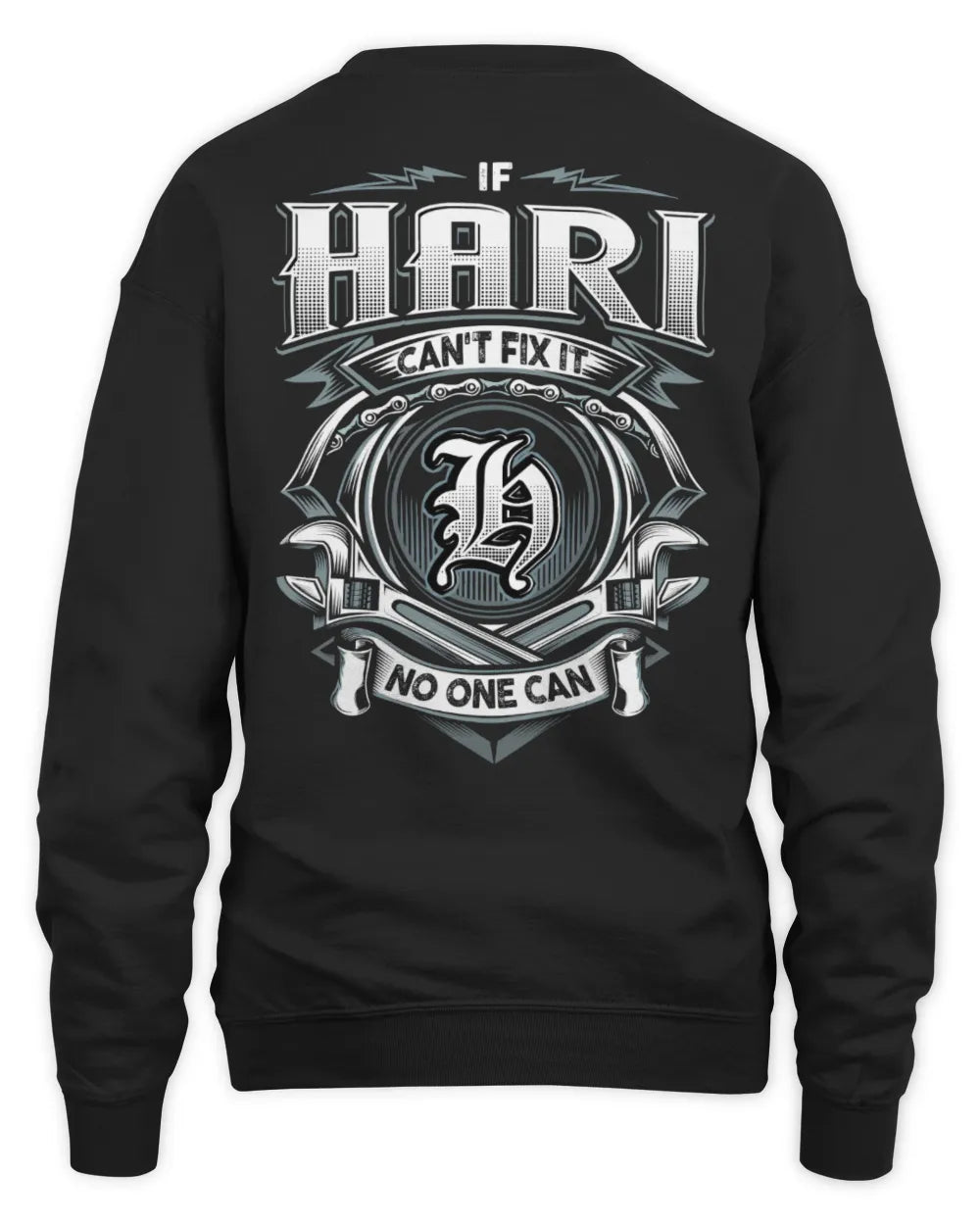 HARI AP81-K4-626 - Personalized Ahmed Quote Apparel “If Ahmed Can't Fix It, No One Can” - Unisex Sweatshirt - Black
