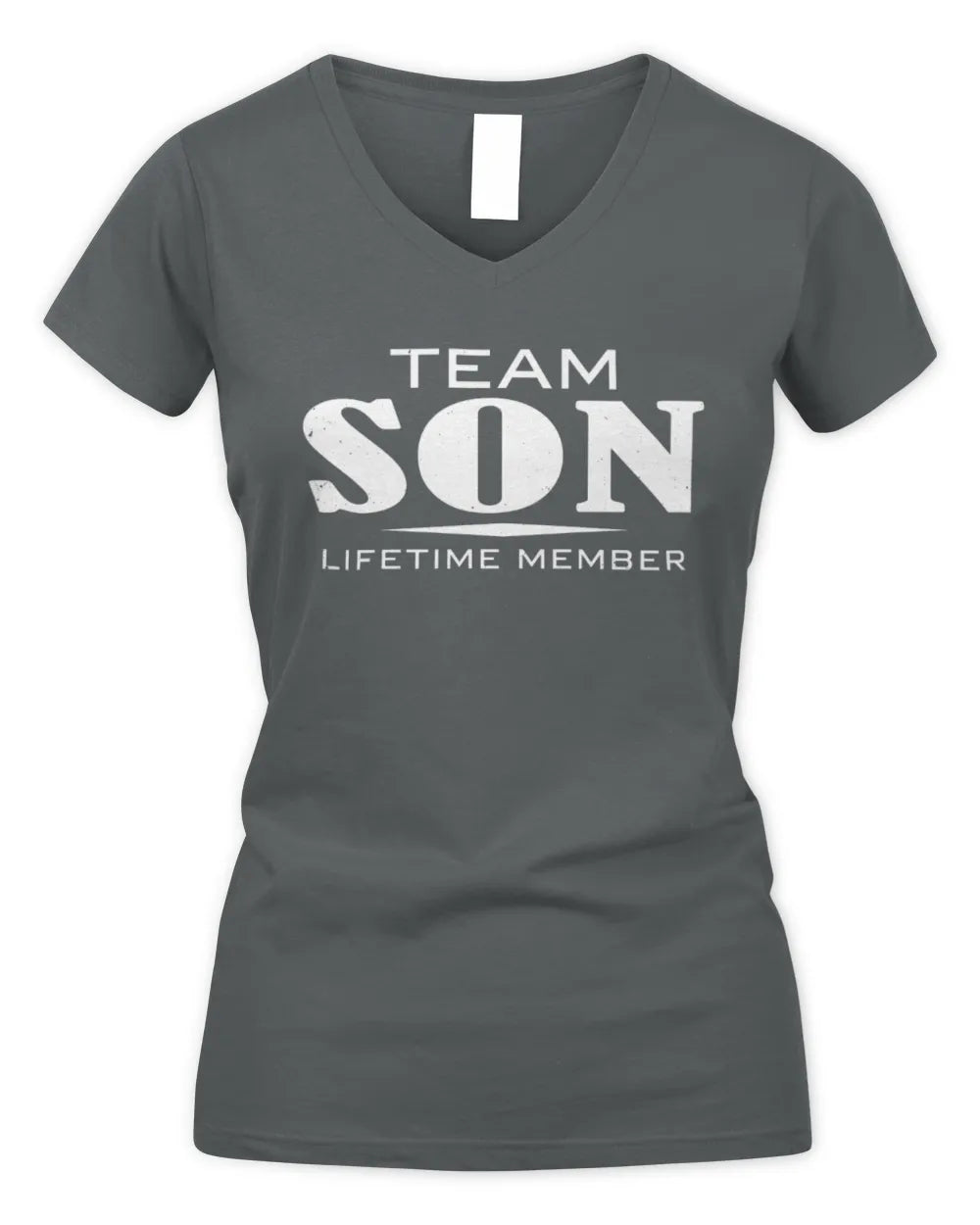 SON BL62-K4-128 - Personalized “Team NAME Lifetime Member” - Women's V-Neck T-Shirt - Charcoal