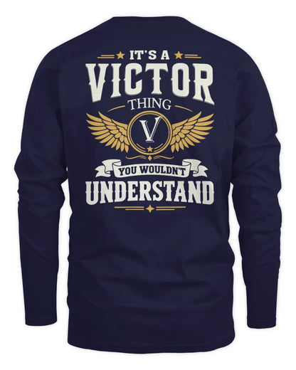VICTOR KT06-M008 It’s a [NAME] Thing – You Wouldn’t Understand | Personalized Vintage T-Shirt - Men's Long Sleeved T-Shirt - Navy