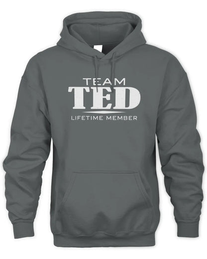 TED BL62-K4-128 - Personalized “Team NAME Lifetime Member” - Unisex Hoodie - Charcoal