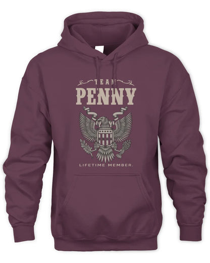 PENNY TP06-K82 – Personalized Classic Style Apparel “Team NAME Lifetime Member” - Unisex Hoodie - Maroon