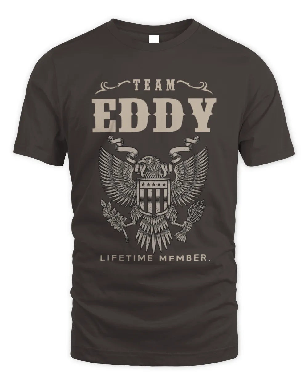 EDDY TP06-K82 – Personalized Classic Style Apparel “Team NAME Lifetime Member” - Unisex Standard T-Shirt - Dark Chocolate