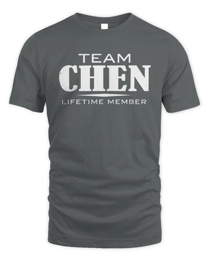 CHEN BL62-K4-128 - Personalized “Team NAME Lifetime Member” - Unisex Standard T-Shirt - Charcoal