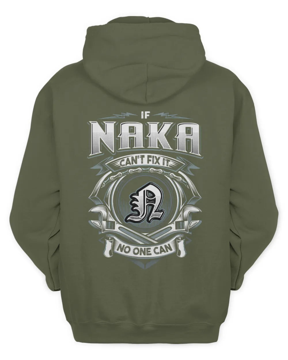 NAKA AP81-K4-626 - Personalized Ahmed Quote Apparel “If Ahmed Can't Fix It, No One Can” - Unisex Hoodie - Military Green