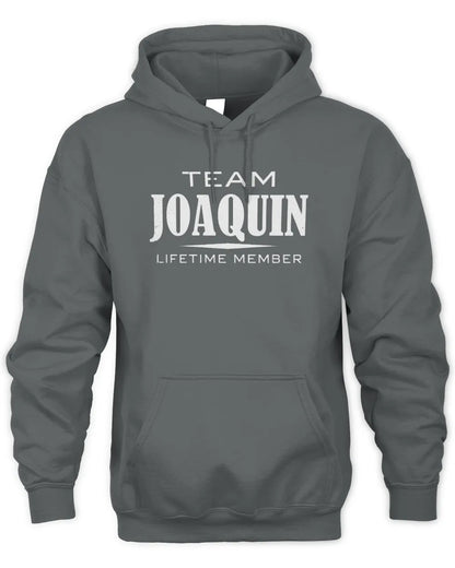JOAQUIN BL62-K4-128 - Personalized “Team NAME Lifetime Member” - Unisex Hoodie - Charcoal
