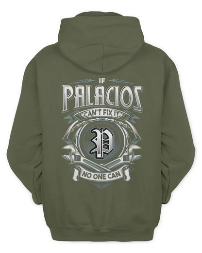 PALACIOS AP81-K4-626 - Personalized Ahmed Quote Apparel “If Ahmed Can't Fix It, No One Can” - Unisex Hoodie - Military Green