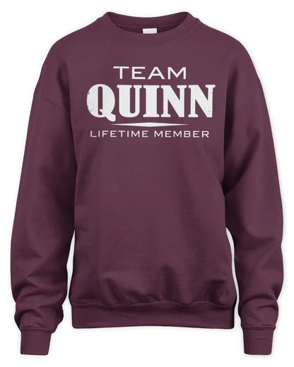 QUINN BL62-K4-128 - Personalized “Team NAME Lifetime Member” - Unisex Sweatshirt - Maroon