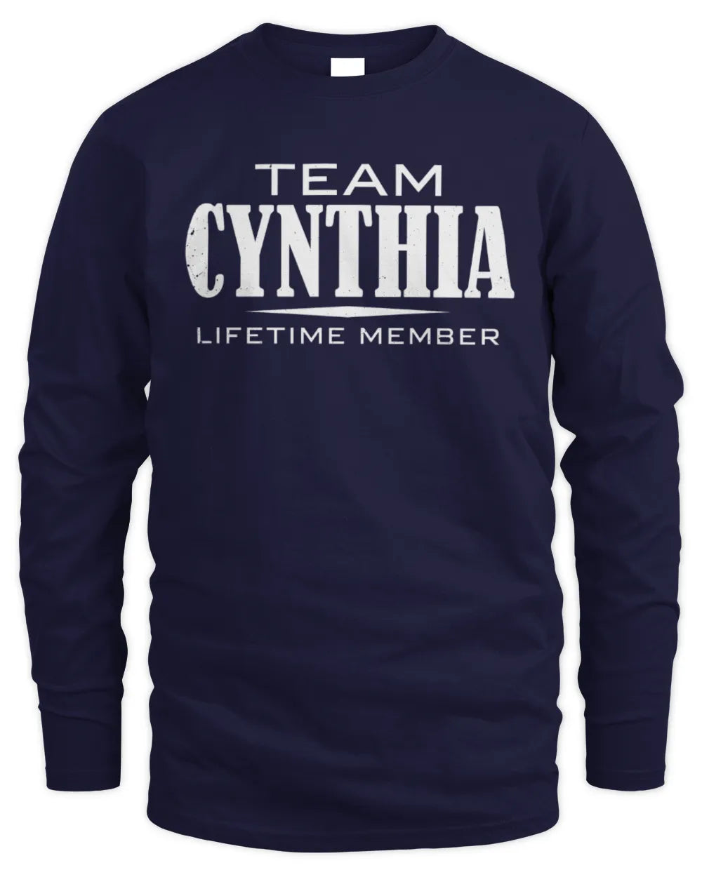 CYNTHIA BL62-K4-128 - Personalized “Team NAME Lifetime Member” - Men's Long Sleeved T-Shirt - Navy