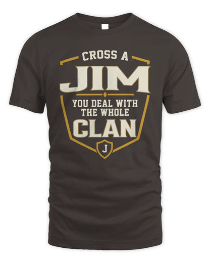 JIM NT1-K008 Cross A/An NAME, You Deal With the Whole Clan | Personalized Vintage T-Shirt - Unisex Standard T-Shirt - Dark Chocolate